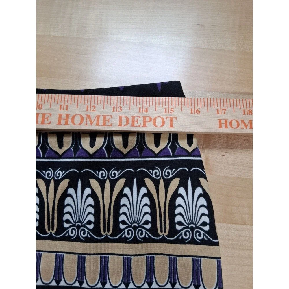J. Mclaughlin Purple Black Print A-line Pencil Mini Skirt Women's Size 6 NWT